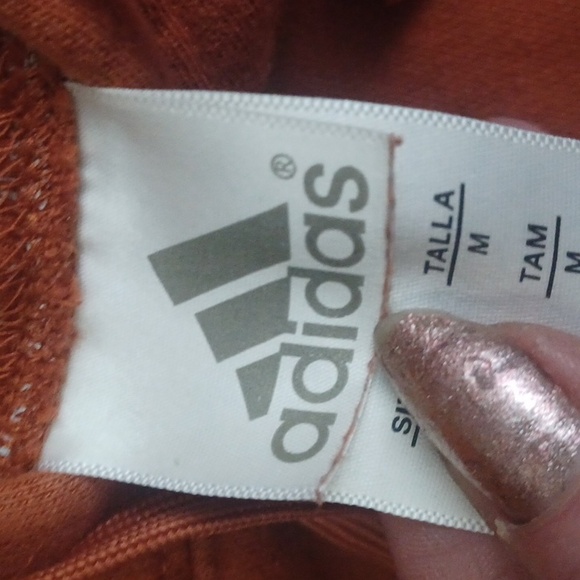 adidas rare burnt orange hoody has signature pattern of founder slouchy mensM - Picture 7 of 10